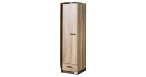 Wäscheschrank Stauraumschrank Romeo 50x58x192,5cm 1-türig mit 1 Schublade braun