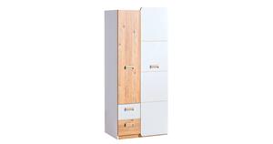 Kleiderschrank Drehtürenschrank Loreto 80x52x188cm 2-türig Farbe wählbar braun/weiß