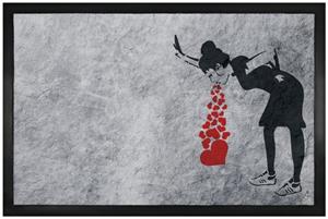 1art1 Fußmatte »Streetart - Lovesick Girl, Banksy«, , Höhe 5 mm