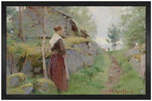 1art1 Fußmatte »Helene Schjerfbeck - Das Mädchen Aus Barösund, 1890«, , Höhe 5 mm