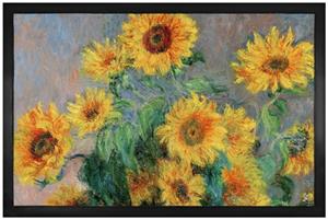 1art1 Fußmatte »Claude Monet - Sonnenblumenstrauß. 1880«, , Höhe 5 mm