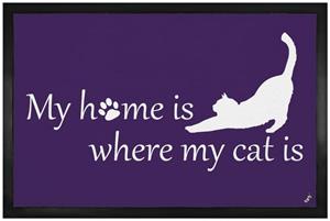 1art1 Fußmatte »Katzen - My Home Is Where My Cat Is«, , Höhe 5 mm