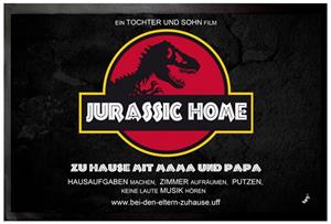 1art1 Fußmatte »Spaß - Jurassic Home, Zu Hause Mit Mama Und Papa«, , Höhe 5 mm