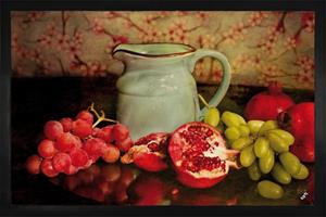 1art1 Fußmatte »Stillleben - Krug mit Granatäpfeln und Trauben, Fotografie«, , Höhe 5 mm