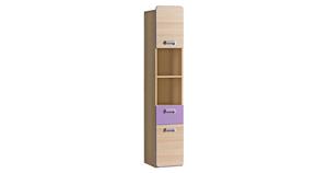 Stauraumschrank Kleiderschrank Loreto 35x40x188cm 2-türig Farbe wählbar braun/lila