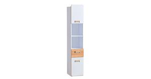 Stauraumschrank Kleiderschrank Loreto 35x40x188cm 2-türig Farbe wählbar braun/weiß