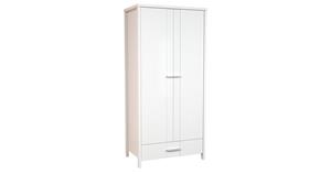 Kleiderschrank Drehtürenschrank Lauro 90x55x190cm 2-türig weiß