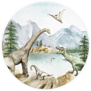 K&L WALL ART Fototapete »Fototapete Baby Kinderzimmer Dinosaurier T-Rex Dinos Vliestapete rund«, große Kinder Motivtapete