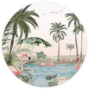 K&L WALL ART Fototapete »Fototapete Baby Kinderzimmer Flamingo Tropische Vogel Vliestapete rund«, große Kinder Motivtapete