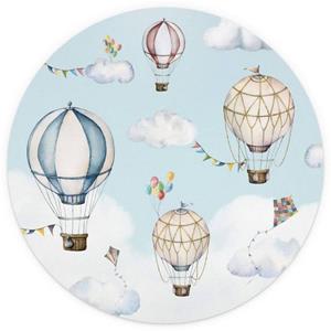 K&L WALL ART Fototapete »Fototapete Baby Kinderzimmer Heißluftballon Vliestapete Luftballon rund«, große Kinder Motivtapete