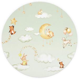 K&L WALL ART Fototapete »Fototapete Baby Kinderzimmer Waldtiere Fuchs Hase gute Nacht Vliestapete«, große Kinder Motivtapete