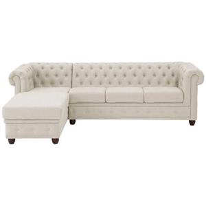 Home affaire Ecksofa New Castle, hochwertige Knopfheftung in Chesterfield-Design, B/T/H: 255(171/72)