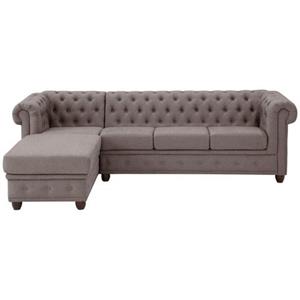 Home affaire Ecksofa New Castle, hochwertige Knopfheftung in Chesterfield-Design, B/T/H: 255(171/72)