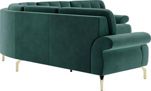 Sit&More Ecksofa, inkl. 4 Zierkissen mit Strasssteinen, goldfabene Metallfüße