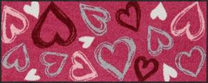 Salonloewe Fußmatte » VALENTINE HEARTS MAGENTA Fußmatte Wohnmatte 30 x 75 cm«, , Rechteckig, Höhe 7 mm, In- und Outdoor, waschbar bei 40° Grad in der Waschmas