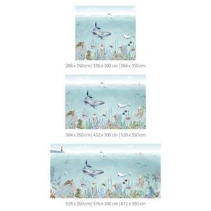 K&L WALL ART Fototapete »Fototapete Baby Kinderzimmer Tapete Meerestiere Delfin Seepferdchen«, große XXL Motivtapete