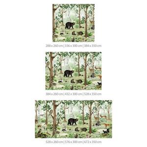 K&L WALL ART Fototapete »Fototapete Baby Kinderzimmer Vliestapete Waldtiere Bär Waschbär Hirsch«, große XXL Motivtapete