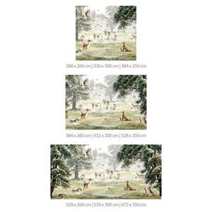 K&L WALL ART Fototapete »Fototapete Baby Kinderzimmer Wald Natur Freunde Bär Hirsch Vliestapete«, große XXL Motivtapete