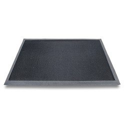 Sorx Set van 2x stuks rubberen antislip deurmatten/schoonloopmatten zwart 60 x 100 cm rechthoekig -