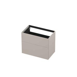 INK P2O Wastafelonderkast - 80x45x65cm - 2 lades - push 2 open - rechte opdekfronten MDF lak Mat kasjmier grijs 1259038