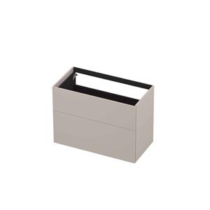 INK P2O Wastafelonderkast - 90x45x65cm - 2 lades - push 2 open - rechte opdekfronten MDF lak Mat kasjmier grijs 1259088