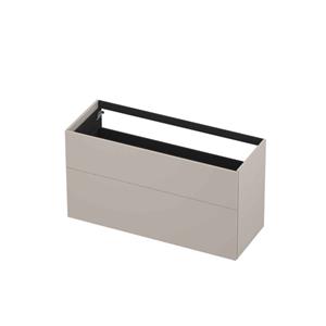 INK P2O Wastafelonderkast - 120x45x65cm - 2 lades - push 2 open - rechte opdekfronten MDF lak Mat kasjmier grijs 1259238