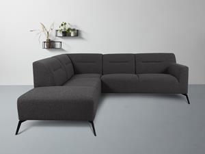 Andas Ecksofa Gausdal, mit eleganten Metallfüßen, mit abgerundeten Armlehnen