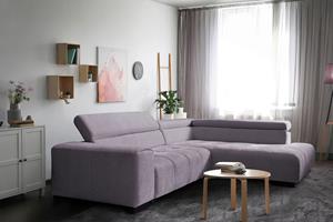 Exxpo - Sofa Fashion Ecksofa, mit 3 verstellbaren Kopfstützen, wahlweise mit Bettfunktion und Kissen