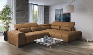 Exxpo - Sofa Fashion Ecksofa, mit 3 verstellbaren Kopfstützen, wahlweise mit Bettfunktion und Kissen