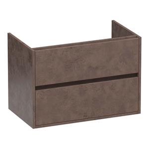 Saniclass Nexxt Wastafelonderkast - 80x46x55cm - 2 greeploze softclose lades - 1 sifonuitsparing - MFC - Rusty OK-NX80RU