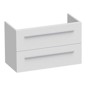 Saniclass EX Small WastafelOnderkast - 80x39x50cm - 2 softclose lades - zonder greep - 1 sifonuitsparing - MDF - hoogglans wit 10651