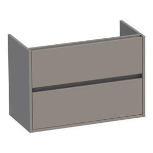 Saniclass Nexxt Small Wastafelonderkast - 80x39x55cm - 2 greeploze softclose lades - 1 sifonuitsparing - MDF - mat taupe 1629