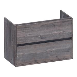 Saniclass Nexxt Small Wastafelonderkast - 80x39x55cm - 2 greeploze softclose lades - 1 sifonuitsparing - MFC - grey Canyon OK-NX80SGC