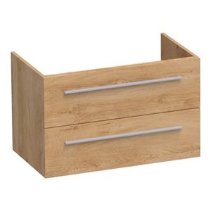 Saniclass EX WastafelOnderkast - 80x46x50cm - 2 softclose lades - zonder greep - 1 sifonuitsparing - MFC - nomad 1304