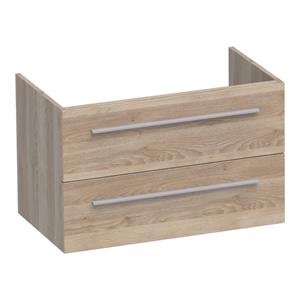 Saniclass EX WastafelOnderkast - 80x46x50cm - 2 softclose lades - zonder greep - 1 sifonuitsparing - MFC - legno calore 1328