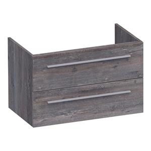 Saniclass EX WastafelOnderkast - 80x46x50cm - 2 softclose lades - zonder greep - 1 sifonuitsparing - MFC - grey Canyon OK-EX80GC