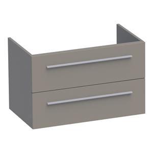 Saniclass EX WastafelOnderkast - 80x46x50cm - 2 softclose lades - zonder greep - 1 sifonuitsparing - MDF - mat taupe 1261