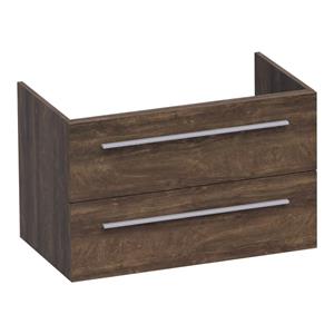 Saniclass EX WastafelOnderkast - 80x46x50cm - 2 softclose lades - zonder greep - 1 sifonuitsparing - MFC - burned bark 1365