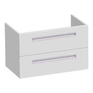 Saniclass IQ Wastafelonderkast - 80x46x50cm - 2 softclose lades - standaard greep - 1 sifon - uitsparing - MDF - hoogglans wit 1208IQ