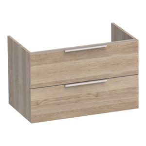 Saniclass EVO WastafelOnderkast - 80x46x50cm - 2 softclose lades - standaard greep - 1 sifonuitsparing - MFC - legno calore 1328EVO