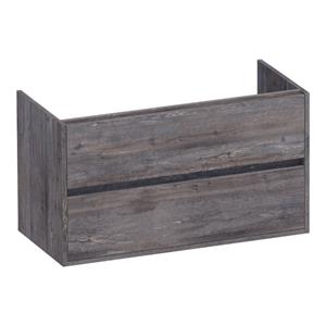 Saniclass Nexxt Wastafelonderkast - 100x46x55cm - 2 greeploze softclose lades - 1 sifonuitsparing - MFC - grey Canyon OK-NX100GC