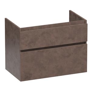 Saniclass Advance Wastafelonderkast - 80x46x60cm - 2 softclose greeploze lades - 1 sifonuitsparing - MFC - Rusty OK-AD80RU