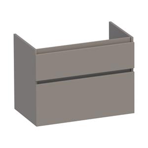 Saniclass Advance Wastafelonderkast - 80x46x60cm - 2 softclose greeploze lades - 1 sifonuitsparing - MDF mat taupe OK-AD80MT