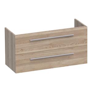 Saniclass EX Small WastafelOnderkast - 100x39x50cm - 2 softclose lades - zonder greep - 1 sifonuitsparing - MFC - legno calore 1142