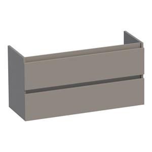 Saniclass Solution Small Wastafelonderkast - 100x39x50cm - 2 softclose greeploze lades - 1 sifonuitsparing - MDF - mat taupe 1792