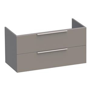 Saniclass EVO WastafelOnderkast - 100x46x50cm - 2 softclose lades - standaard greep - 1 sifonuitsparing - MDF - mat taupe 1388