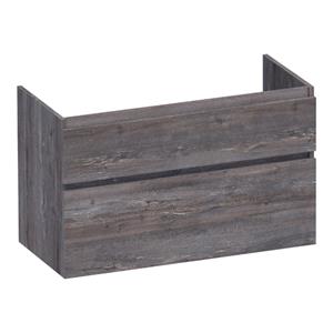 Saniclass Advance Wastafelonderkast - 100x46x60cm - 2 softclose greeploze lades - 1 sifonuitsparing - MFC - grey Canyon OK-AD100GC