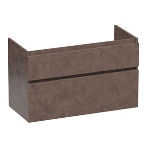 Saniclass Advance Wastafelonderkast - 100x46x60cm - 2 softclose greeploze lades - 1 sifonuitsparing - MFC - Rusty OK-AD100RU