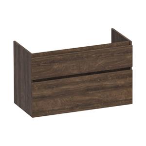 Saniclass Advance Wastafelonderkast - 100x46x60cm - 2 softclose greeploze lades - 1 sifonuitsparing - MFC - burned bark OK-AD100BB