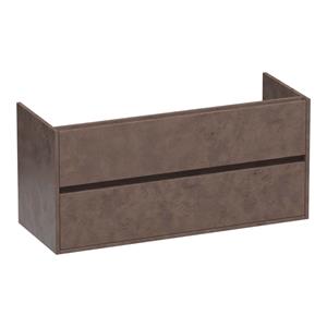 Saniclass Nexxt Wastafelonderkast - 120x46x55cm - 2 greeploze softclose lades - 1 sifonuitsparing - MFC - Rusty OK-NX120-1RU